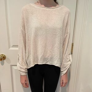 White knit sweater. Pookie and Sebastian